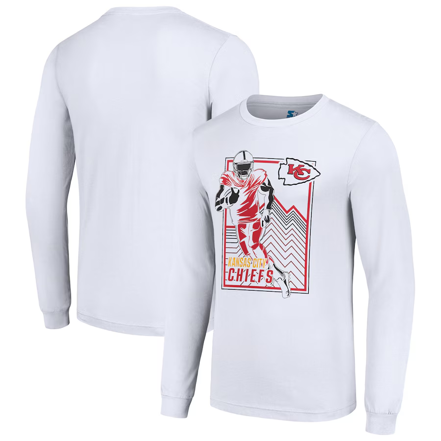 Men Kansas City Chiefs white style #2 2024 NFL Long sleeve T Shirts->nfl t-shirts->Sports Accessory
